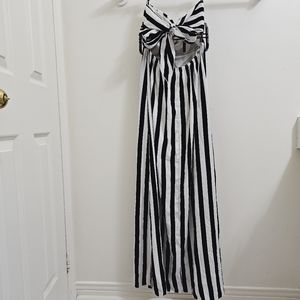 NWT "Seduction" Sleeveless Maxi Dress, Sz M, Black  and White NEW